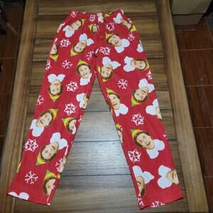 Elf Unisex Red Fleece Lounge Pants - Size Small
